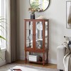 TiramisuBest Curio Cabinet Lighted Curio Display Cabinet with Open Storage Space,Solid Wood Legs and adjustable Shelves - 4 of 4