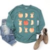 Simply Sage Market Watercolor Apple Chart shirt design Garment Dyed Long Sleeve - 3 of 4