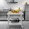 Heavy Duty Stainless Steel Work Table, Adjustable Height Utility Table for Home, Garage, and Restaurant Use - 2 of 4