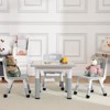 Modern Kids Table and 4 Chair Set,23" Height Adjustable Toddler Table and 4 Chairs with Non-Slip Desk Legs&Organizer Graffiti Desktop - 2 of 4