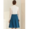INSPIRE CHIC Women's Belted Waist Casual Knee Length Pleated A-Line Skirt - 4 of 4