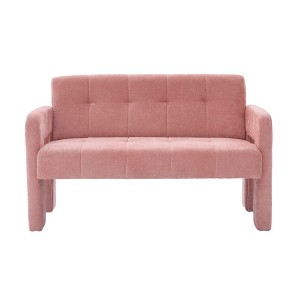 QingMoon Mini Loveseat Sofa, Chenille 2 Seat Couch, Modern Armchair, Cozy Compact Upholstered Sofa for Living Room, Apartment and Office - 1 of 4