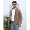 Mens Shawl V Neck Knitted Button Down Cardigan Sweater with Pockets - 3 of 4