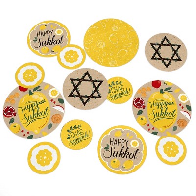 Big Dot of Happiness Sukkot - Sukkah Jewish Holiday Giant Circle Confetti - Party Decorations - Large Confetti 27 Count