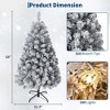 Christmas Tree, Prelit Artificial Christmas Tree w/ Warm White Lights, Flocked Material, Metal Hinges, Foldable Stand, on/Off Foot Pedal - 2 of 4
