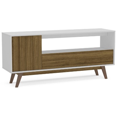 Hampton TV Stand for TVs up to 60" White/Walnut - Chique