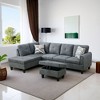 Chenille Velvet Sofa, Three-Piece Set for Living Room, Features Double-Layer Spring and Soft Comfort - 2 of 3