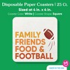 Big Dot of Happiness 25 Ct Family Friends Food and Football Drink Coasters, 4-Inch Disposable Square Paper Coasters for Friendsgiving Thanksgiving - 4 of 4