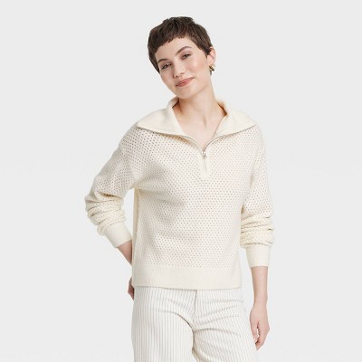 Womens Quarter Zip Mock Turtleneck : Target