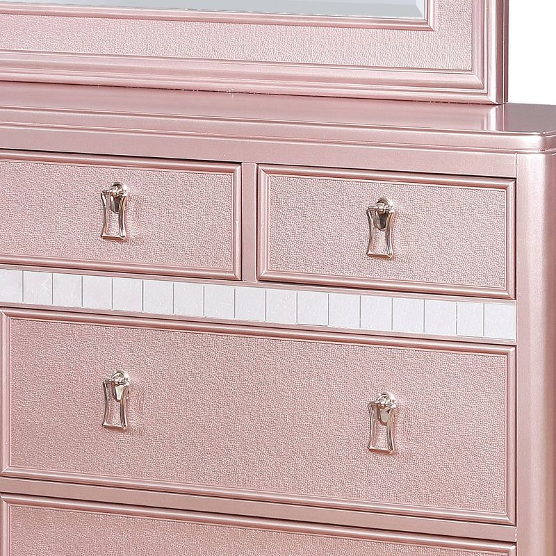 Arehart Contemporary Mirror Trim Dresser And Camelback Mirror Set Rose Pink - HOMES: Inside + Out, 4 of 5