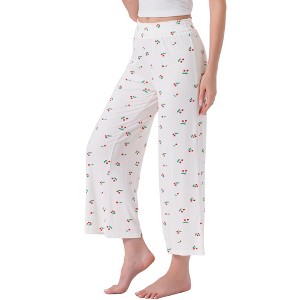 INSPIRE CHIC Women's Pajama Pants Soft Lounge Casual Trousers Wide Leg Pajama Bottom - 1 of 4