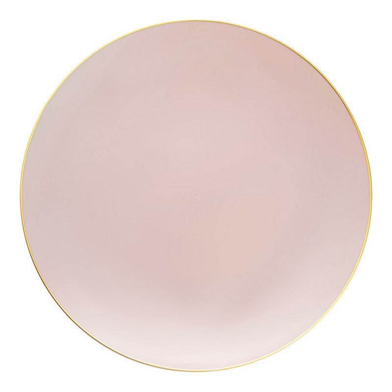 Smarty Had A Party 10.25" Pink with Gold Organic Round Disposable Plastic Dinner Plates (120 Plates), 1 of 7