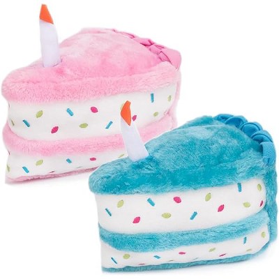 ZippyPaws Birthday Cake - Dog Squeaky Toys to Keep Them Busy, Funny Food Plush for Small, Medium, & Large Dogs, Cute Stuff...