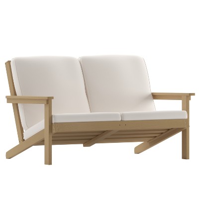 tafereel radium zuur Merrick Lane All-weather Poly Resin Wood Adirondack Style Deep Seat Patio  Loveseat With Cushions : Target