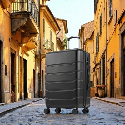 FURNIinspiree Luggage 20 Inch Luggage Expandable Hardside Suitcase, Abs Durable Lightweight Travel Luggage With TSA Lock, Black , 9"*13"*21.5"