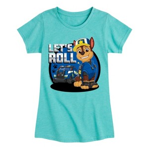Girls' - Paw Patrol - Chase Let's Roll Fitted Short Sleeve Graphic T-Shirt - 1 of 4