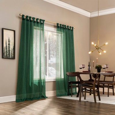 Evergreen Sheer Polyester Tab Top 51" x 63" Curtain Panel