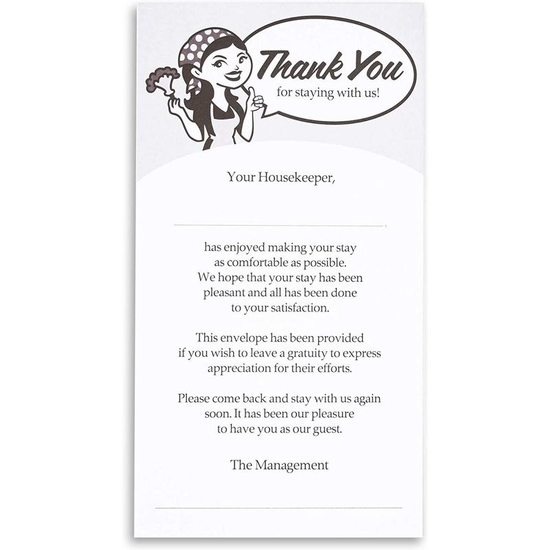 Juvale 500 Pack Housekeeping Thank You Envelopes for Cash, Coins, Gratuity, 3.5 x 6.5 In, 3 of 6