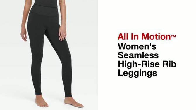 Women's Seamless High-Rise Rib Leggings - All In Motion™, 2 of 12, play video