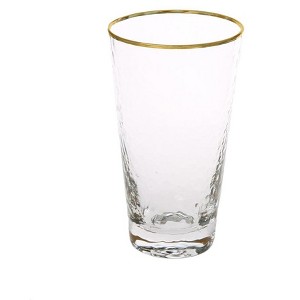 Classic Touch Set Of 6 Tumblers With Simple Gold Design - 3.5"D - 1 of 3
