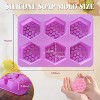 JDICTION 2Pcs Bee Silicone Soap Molds, 3D 6-Cavity Hexagon Non-Stick Mold for Soap, Chocolate, Cake, Resin, Jelly, Candles - 2 of 4