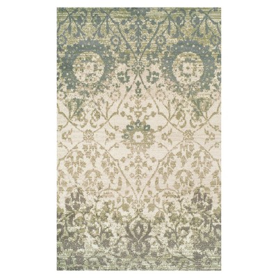 Floral Damask Geometric Indoor Runner or Area Rug by Blue Nile Mills
