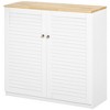 HOMCOM Storage Cabinet Kitchen Sideboard with Louvered Doors, Freestanding Floor Cabinet for Living Room, Hallway, White - 4 of 4