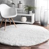 Nuloom Gynel Solid 5 Round Shag Area Rug for Living Room Bedroom Dining Room Nursery, Snow White - 2 of 4