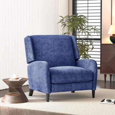 Coolbibila-Fabric Oversized Push Back Recliner,Adjustable Reclining Chair With Lumbar Support,Lounge Armchair With Padded Seat Backrest