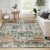 Runner Rug Kitchen Hallway Entryway – Vintage Floral Oriental Design Non-Slip Stain Resistant Low Pile Floor Covering - 3 of 4