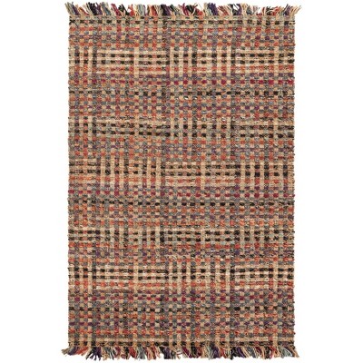 Handmade Multicolor Geometric Jute 6' x 9' Area Rug