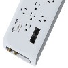 Digital Energy® 12-Outlet Surge Protector Power Strip with 2 USB Ports (6 Ft.) in White - 2 of 4