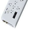 Digital Energy® 12-Outlet Surge Protector Power Strip with 2 USB Ports (6 Ft.) in White - image 2 of 4