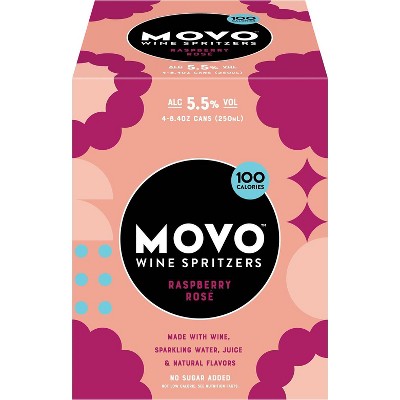 MOVO Raspberry White Blend Wine Spritzer - 4pk/250ml Cans