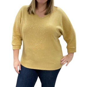 Women's 3/4 Sleeve Dolman Sparkly Sweater - honeyme - 1 of 2