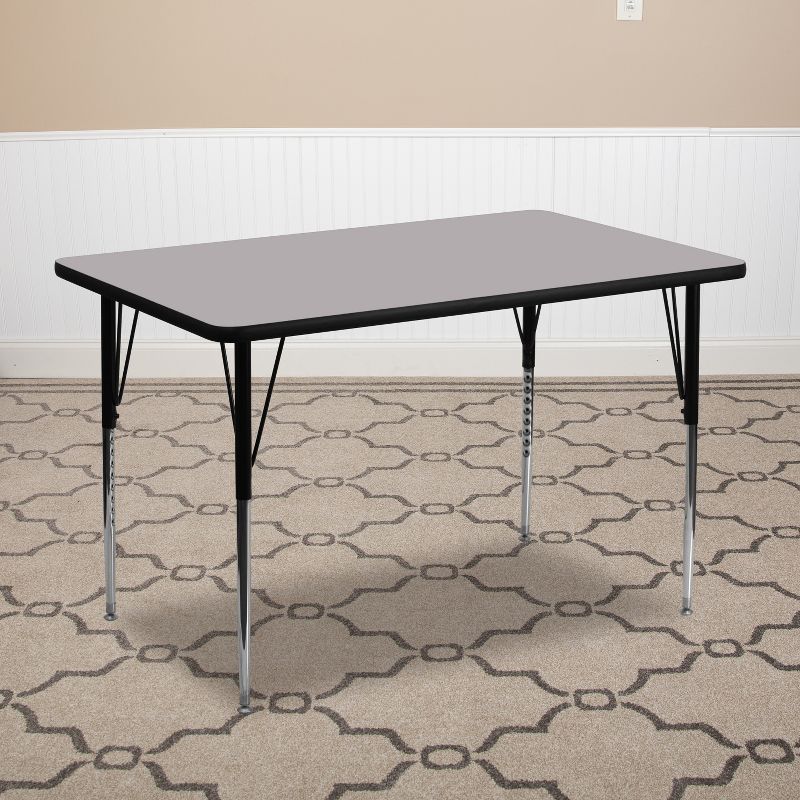 Flash Furniture 30''W x 72''L Rectangular Thermal Laminate Activity Table - Standard Height Adjustable Legs, 3 of 6