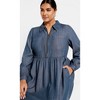 Women's Plus Size Brayden Dress - dark wash | CITY CHIC - 3 of 4