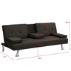 CAVINAS 66 Inch Modern Living Room Sofa Bed,3-In-1 Convertible Loveseat with 2 Holders,Armrests and Backrests,Upholstered 2-Seater Futon Sofa,Brown - 3 of 4