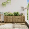 vidaXL Raised Flower Bed Rectangular Garden Planter - Outdoor Patio Flower Box - Brown Impregnated Pinewood - 59.1" x 19.7" x 19.7" - 3 of 4