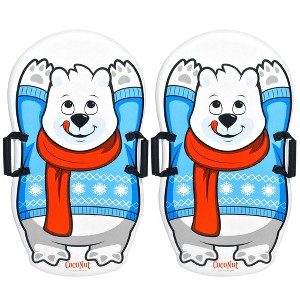 CocoNut Outdoor: Single-Rider Foam Sleds - 2 Pack, Polar Bear - 35x19" 110lb Cap - 1 of 4