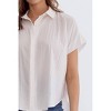 Women's Short Sleeve Flowy Top - entro - 3 of 4