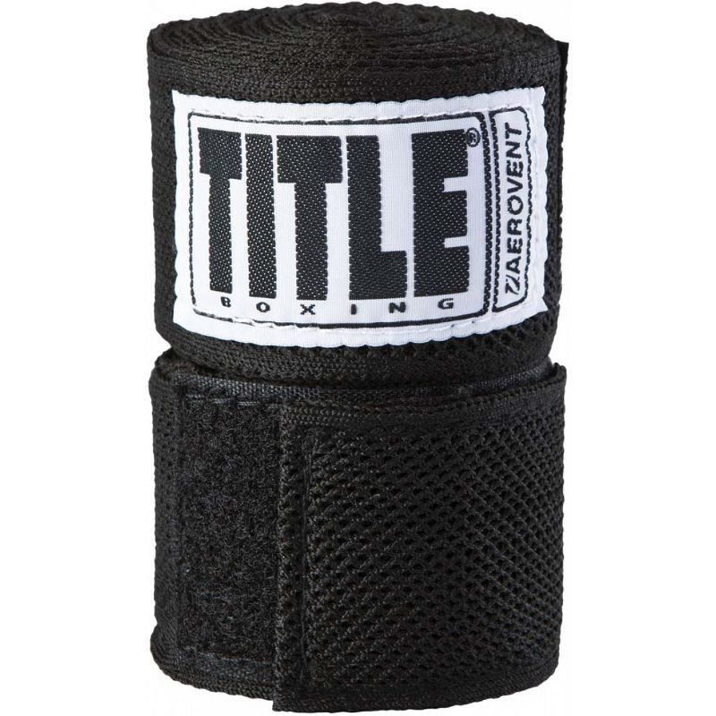 Title Boxing Aerovent Xtreme Wicking Spandex Blend 180" Handwraps - Black, 1 of 3