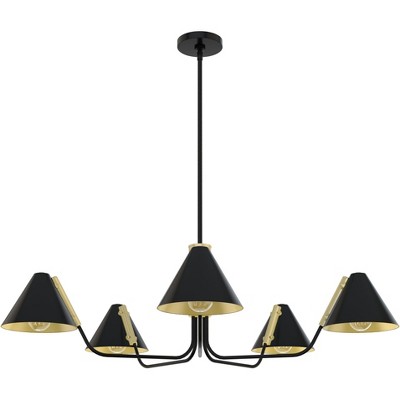 5-Light Grove Isle Chandelier Matte Black - Hunter Fan