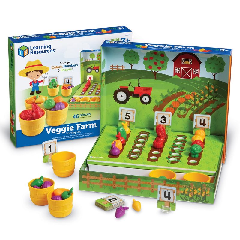 Learning Resources Veggie Farm Sorting Set, 46 Pieces, Ages 3+, 1 of 7