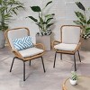 Outdoor Lounge Chairs with Cushions Set of 2,Modern Wicker Patio Club Chairs with Iron Frame for Backyard,Deck,or Balcony-Maison Boucle - 2 of 4