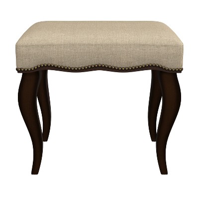 19" Hamilton Backless Upholstered Wood Vanity Stool Burnished Oak/Cream - Hillsdale Furniture