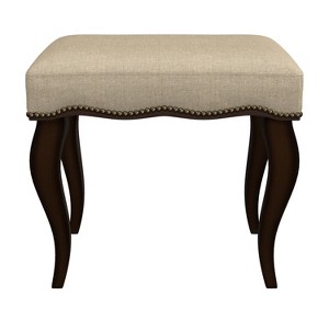 19" Hamilton Backless Upholstered Wood Vanity Stool Burnished Oak/Cream - Hillsdale Furniture - 1 of 4