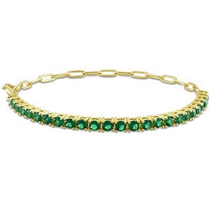 EVERLY JEWELRY |Cubic Zirconia Tennis Bracelet in Brass - Multiple Gemstone and Metal Color Options. - 1 of 4