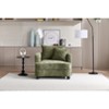 Chenille Accent Chair with Storage Ottoman, Upholstered Armchair Reaging Chair Barrel Chair - ModernLuxe - 2 of 4