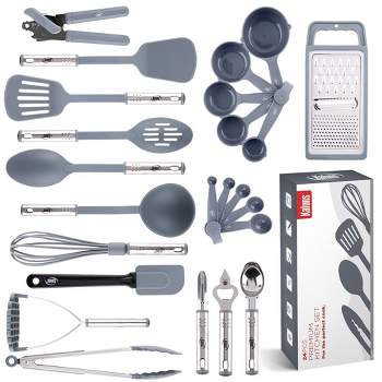 Gibson Home Branwyn 5 Piece Kitchen Tool Set - Brown, Nylon Material,  Stainless Steel Handles, Dishwasher Safe - Kitchen Utensil Set in the  Kitchen Tools department at